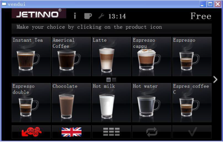 GESFB8C Automatic Touch Panel Espresso Tea Coffee Vending Machine